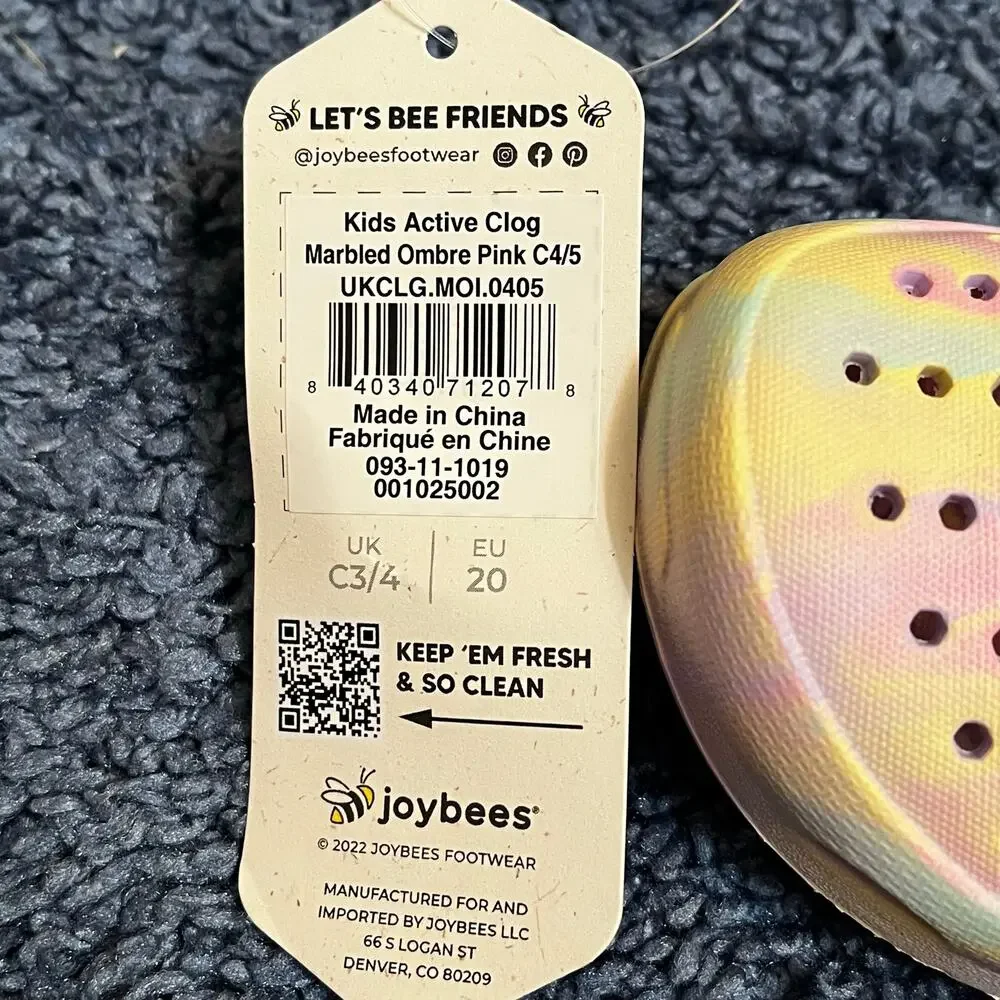 Joybees Clogs Sandals for Baby Girl Size 4/5 NWT
